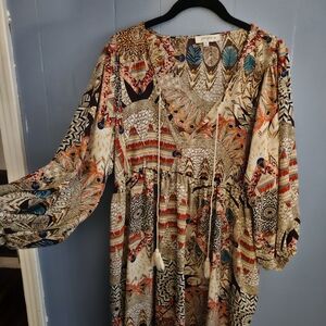 Umgee Multicolor Long Sleeve Dress